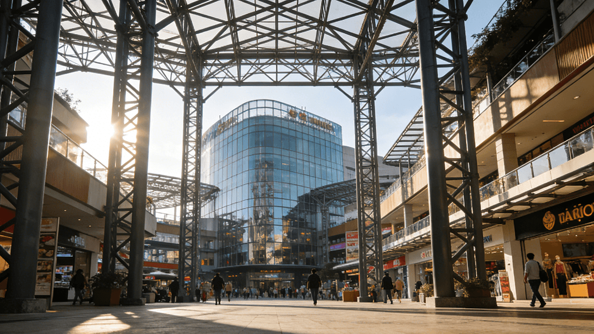 China Steel Structure Manufacturers- Weizhengheng Group - Skyline Shopping Center Vietnam • Retail
